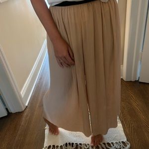 Blush pink zara wide leg pants